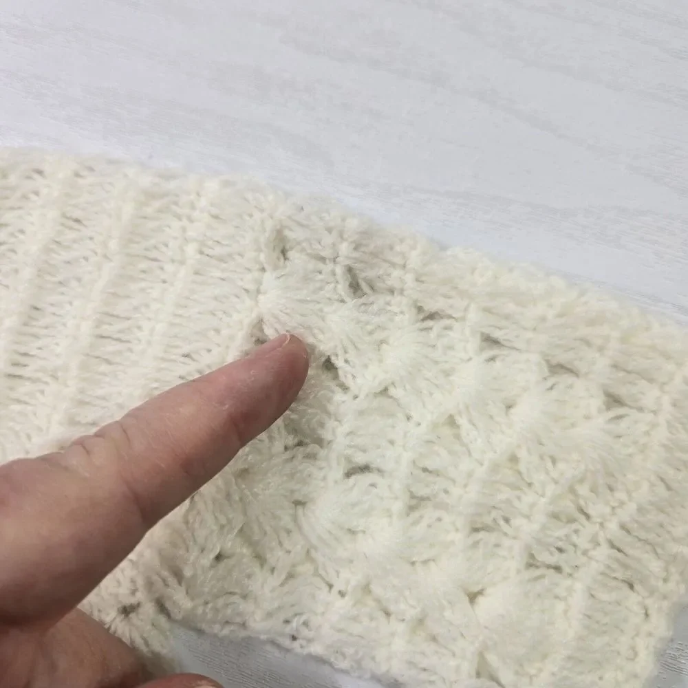 Vintage Clo Knit White Cardigan Baby Sweater Unisex Soft Knitted